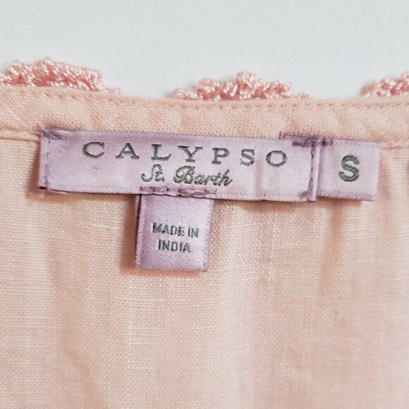 Calypso St. Barth Orange Linen Tunic. Size Small - Picture 5 of 7